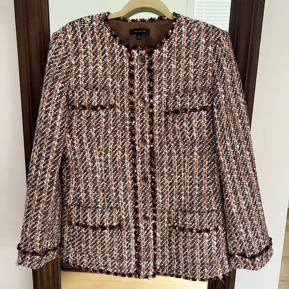 Ann Taylor Multicolor Tweed Blazer
